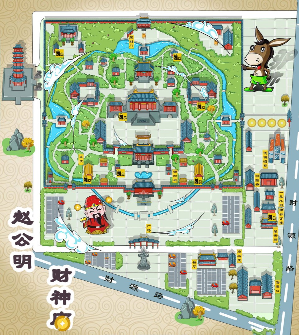 化隆寺庙类手绘地图